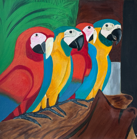 Parrots In Line
